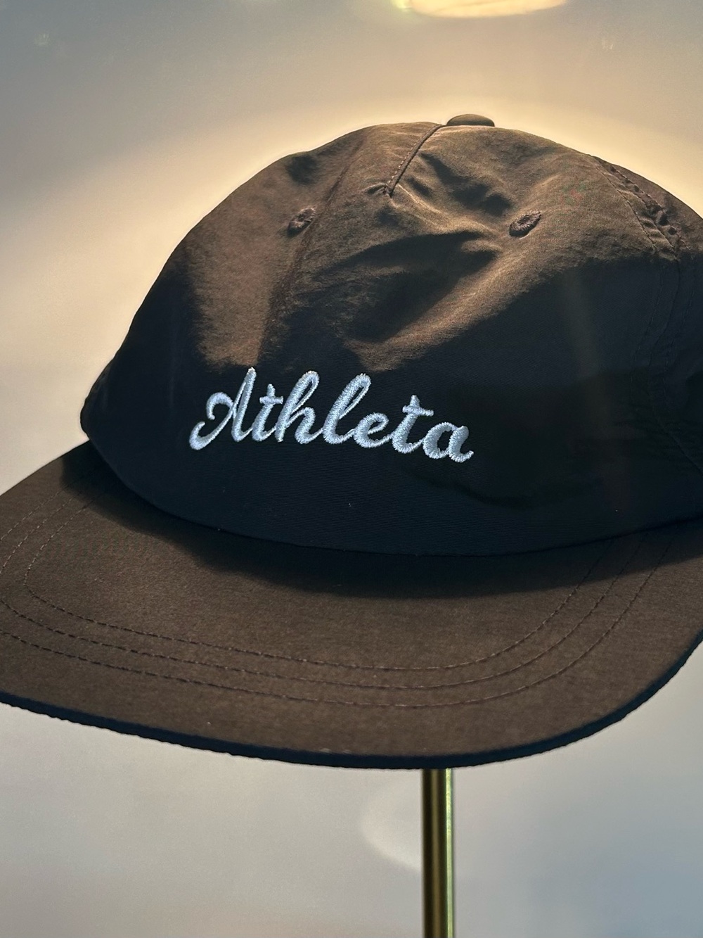 Athleta Black Logo Flat Brim Relaxed Backstrap Cap